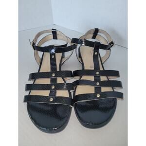 Women’s Liz Claiborne Black Ankle strap sandals Sz 10w‎
